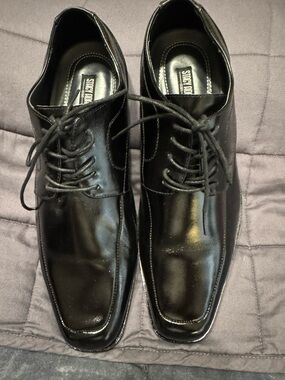 Stacy Adams Black Leather Lace-Up Derby Shoes